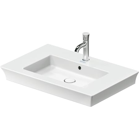Duravit White Tulip Sink 29 1/2  White High Gloss, Faucet Hole Platform, Number Of Faucet Holes: 1, Overflow - 2363750000